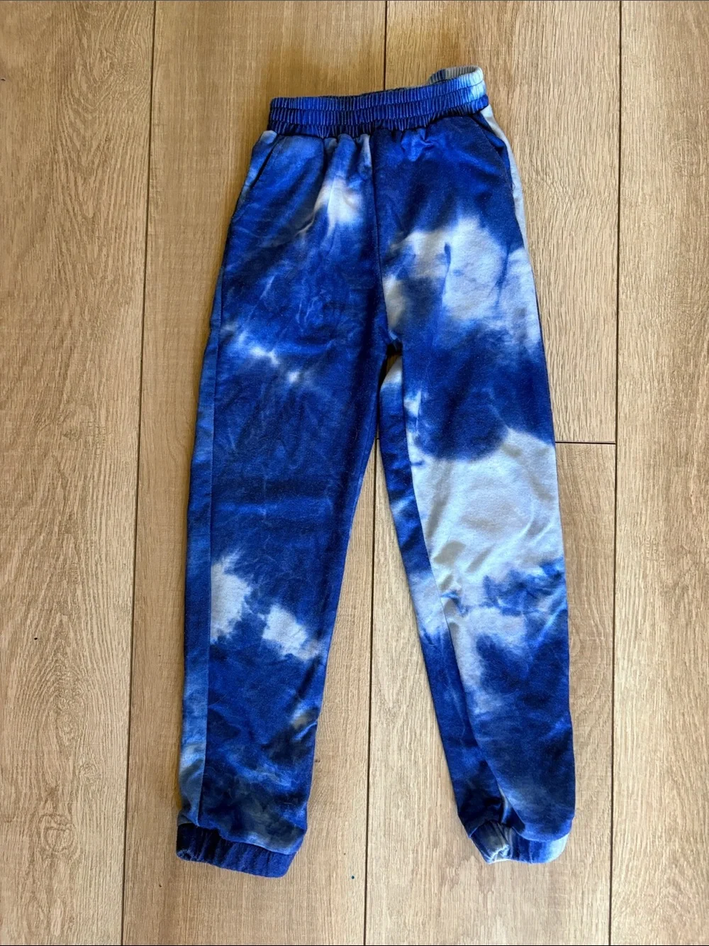 Kids Blue Tie-Dye Hooded Pajama Set